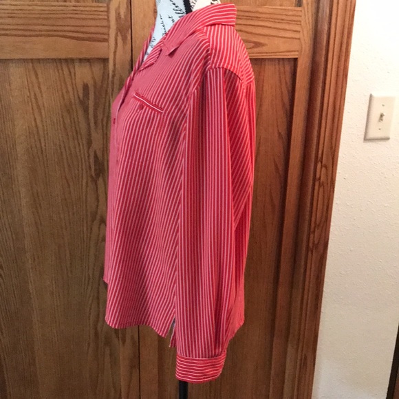 Laura Scott Women’s Size 14 Red and White Striped Blouse - Picture 2 of 4